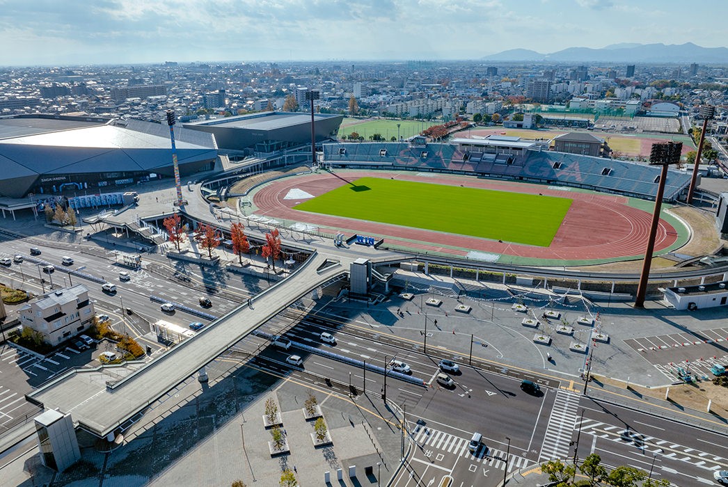 SAGAサンライズパーク＋栄光橋＋佐賀市文化会館西側広場