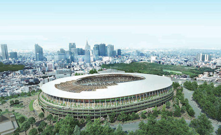 写真:国立競技場(JAPAN NATIONAL STADIUM)外観パースイメージ