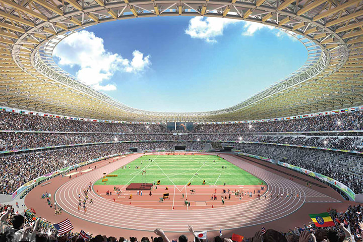 写真:国立競技場(JAPAN NATIONAL STADIUM)内観パースイメージ